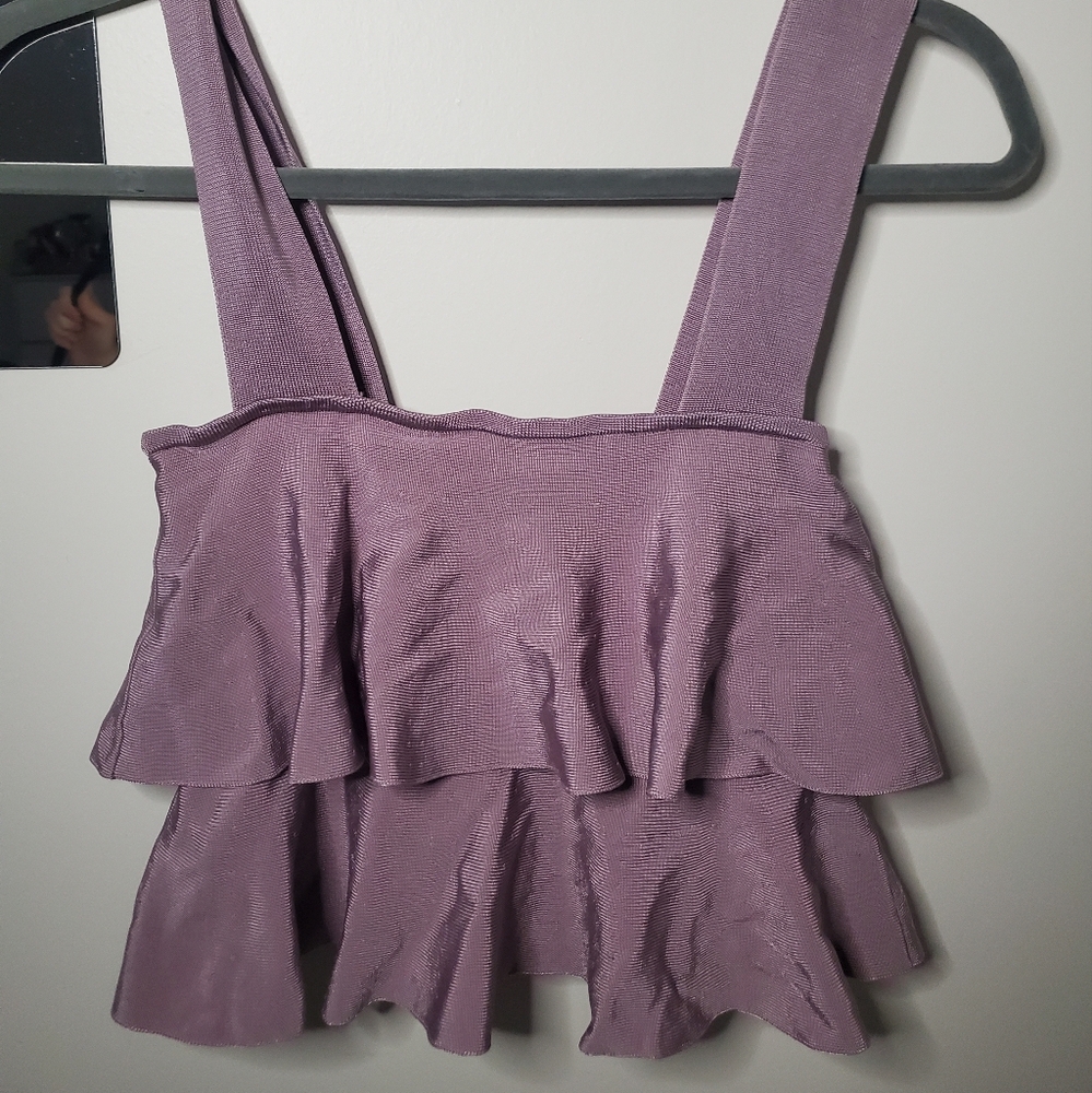 M Zara Ruffled Crop Top